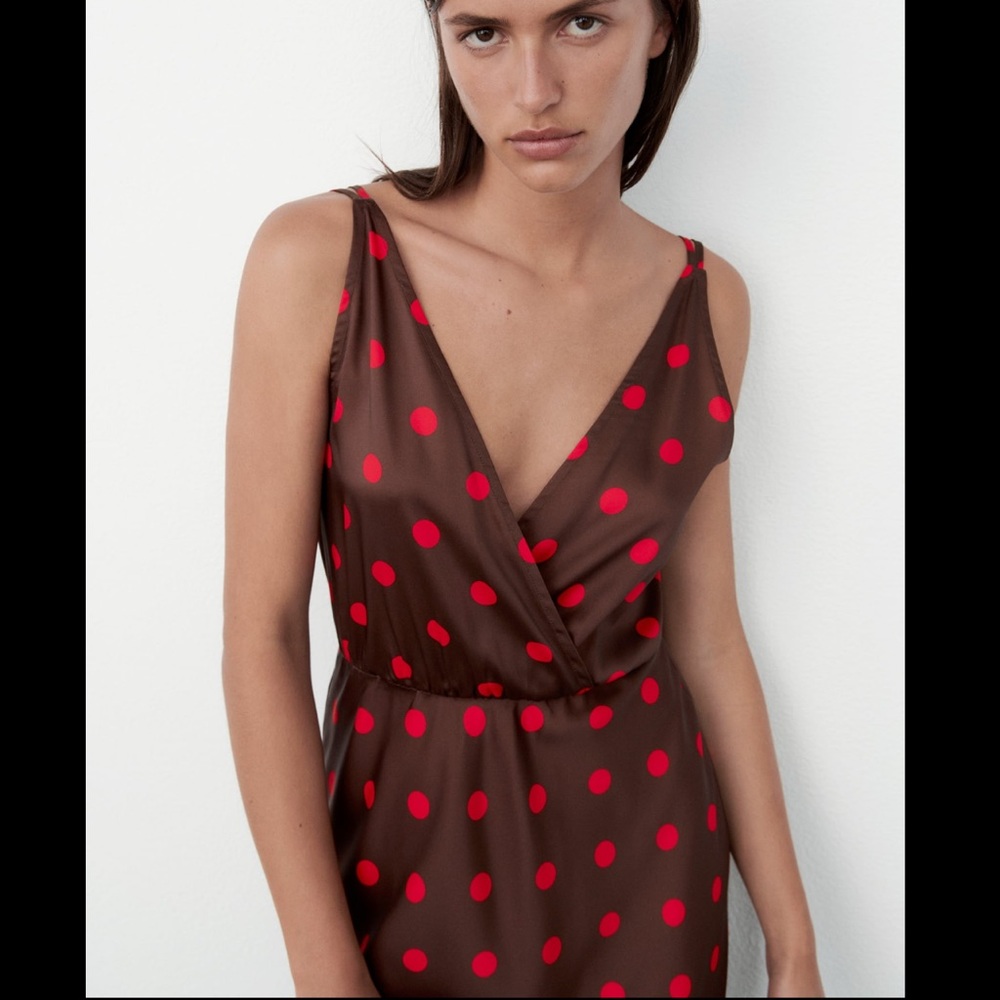 Polka Dot Satin Dress